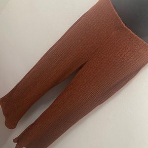 Zara brown and gold culotte pants
